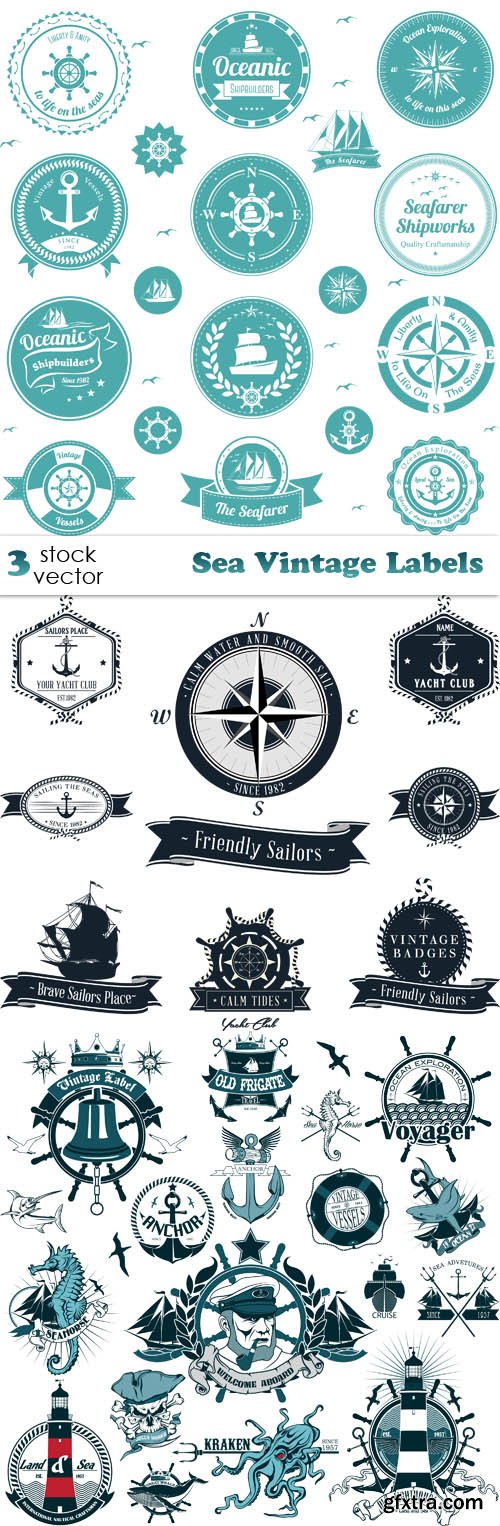 Vectors - Sea Vintage Labels