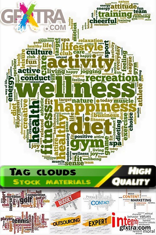 Tag Cloud of Different Words for Business 2, 25xEPS