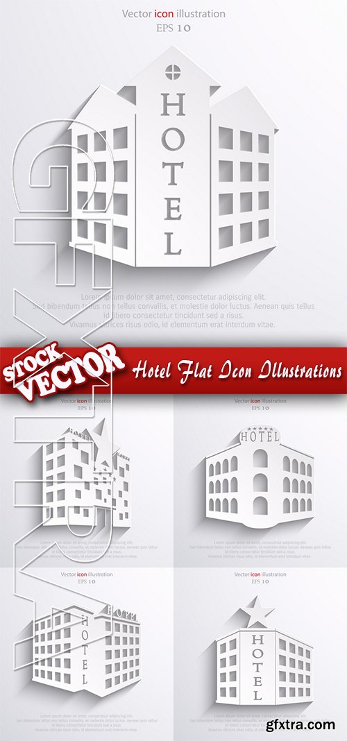Stock Vector - Hotel Flat Icon Illustrations