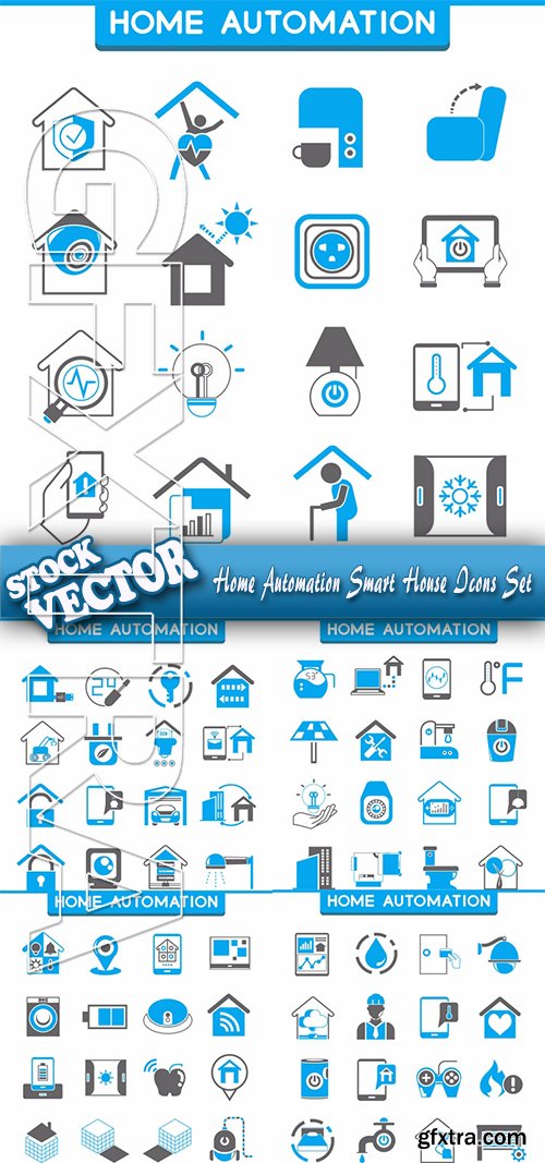 Stock Vector - Home Automation Smart House Icons Set