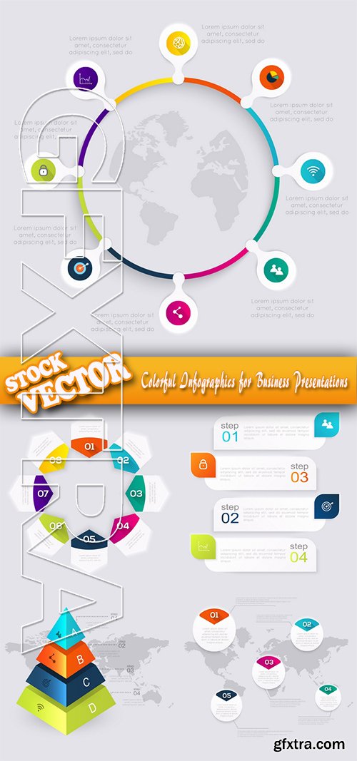 Stock Vector - Colorful Infographics for Business Presentations