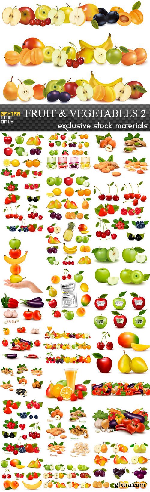Fruit &amp; Vegetables 2 - Vector Stock, 25xEPS