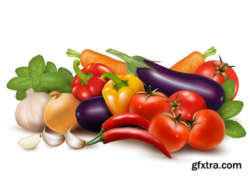 Fruit & Vegetables 2 - Vector Stock, 25xEPS