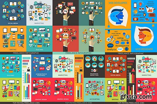 Flat Design Elements 2, 25xEPS