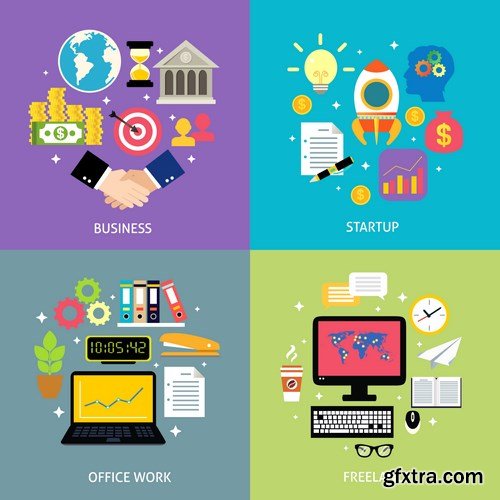 Flat Design Elements 2, 25xEPS