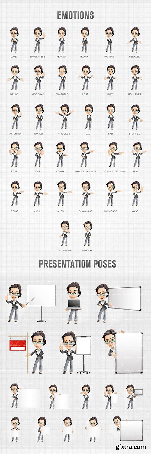 Business Woman Cartoon Character Ultimate Set[