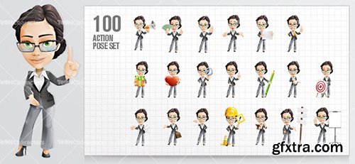 Business Woman Cartoon Character Ultimate Set[