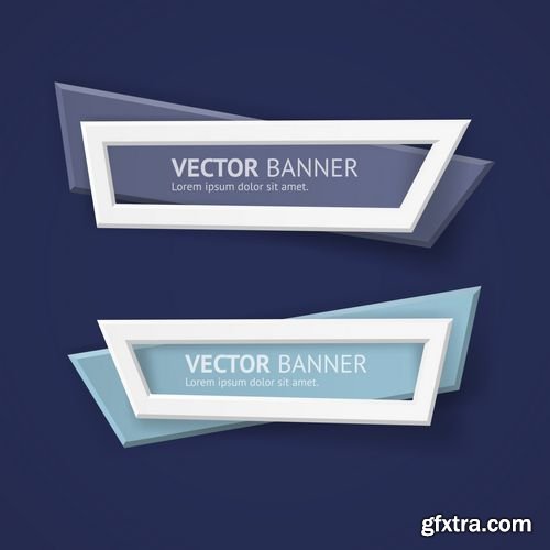 Vector Origami Banners Set