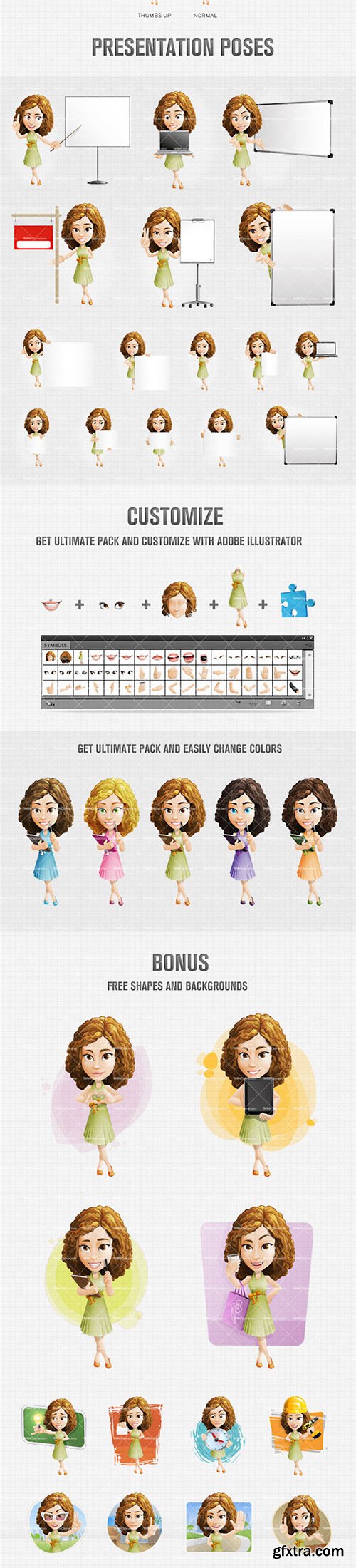 Curly Girl Cartoon Character Ultimate Set Curly Girl Cartoon Character Ultimate Set