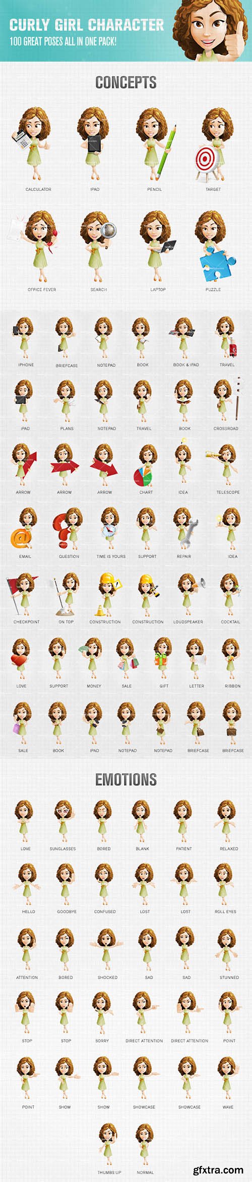 Curly Girl Cartoon Character Ultimate Set Curly Girl Cartoon Character Ultimate Set