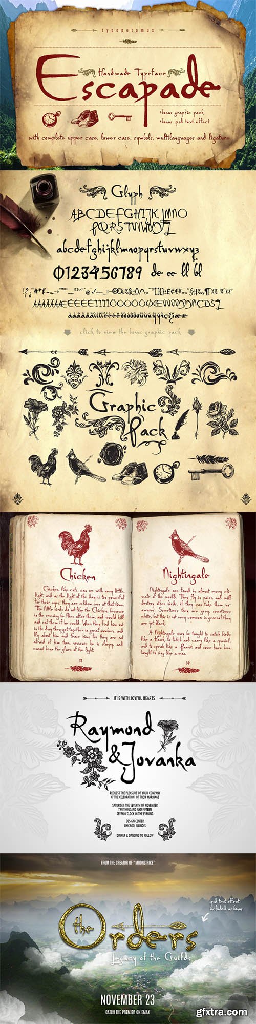 Escapade Typeface + Bonus OTF, PSD, AI Escapade Typeface + Bonus OTF, PSD, AI