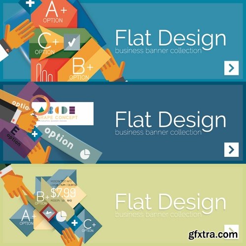 Amazing SS - Flat infographic banners with geometric diagrams, 27xEPS