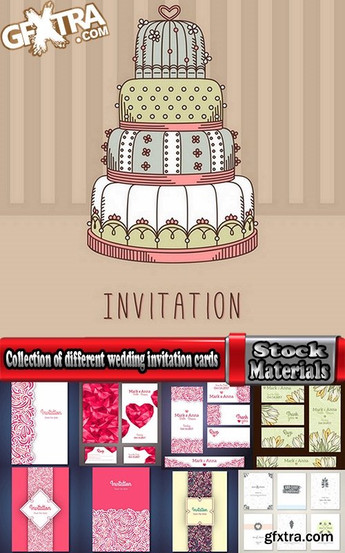 Collection of different wedding invitation cards #5-25 Eps