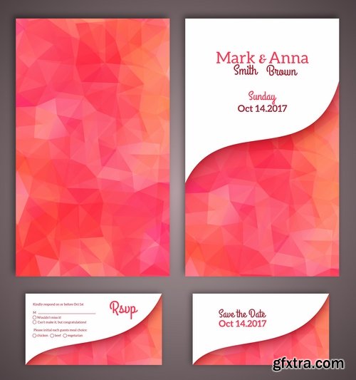 Collection of different wedding invitation cards #5-25 Eps