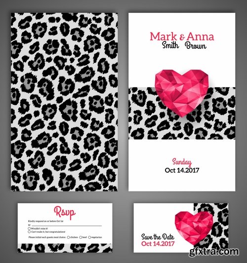 Collection of different wedding invitation cards #5-25 Eps