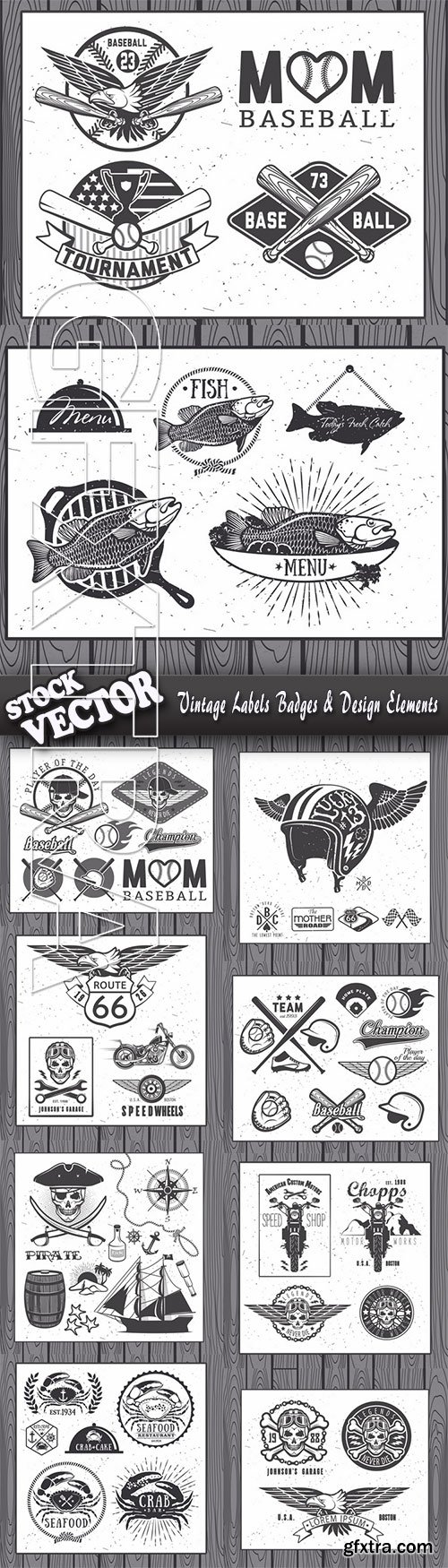 Stock Vector - Vintage Labels Badges & Design Elements