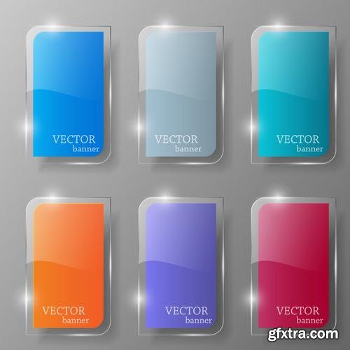 Stock Vector - Colorful Business Infographic Paper Banner Set, 25EPS