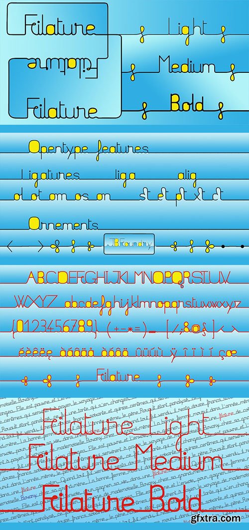 Filature - Fully Connected Fancy Fonts 3xTTF $30 Filature - Fully Connected Fancy Fonts 3xTTF $30