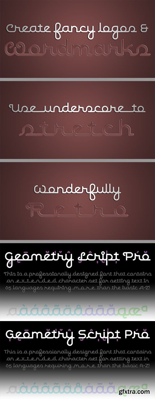 Geometry Script Pro - Rounded Script 50's Style of Connected Logomarks Geometry Script Pro - Rounded Script 50's Style of Connected Logomarks