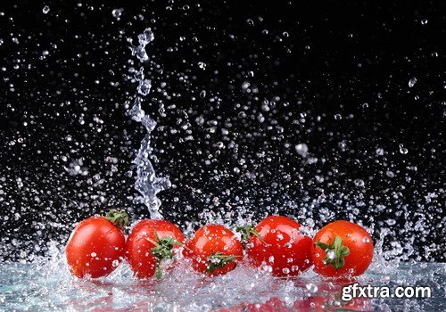Fruit, Vegetables and Water Splashes, 25xUHQ JPEG
