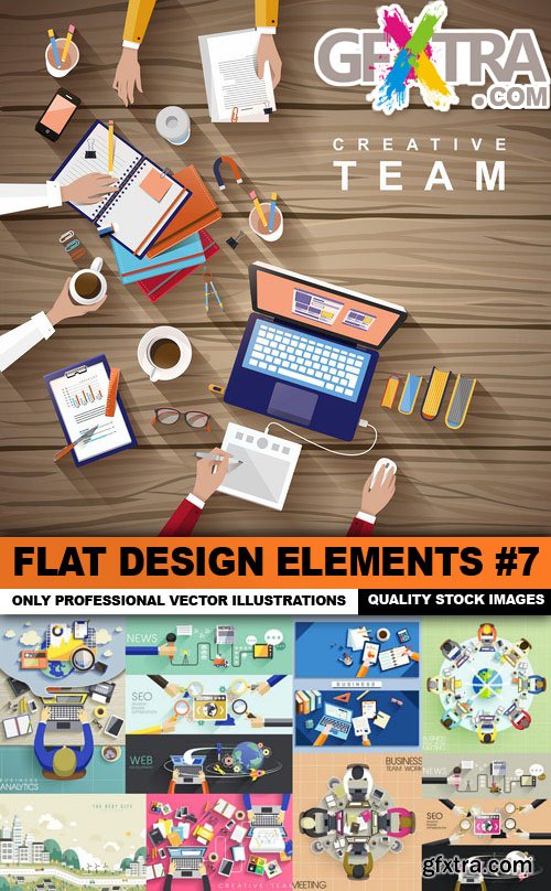 Flat Design Elements #7 - 25 Vector