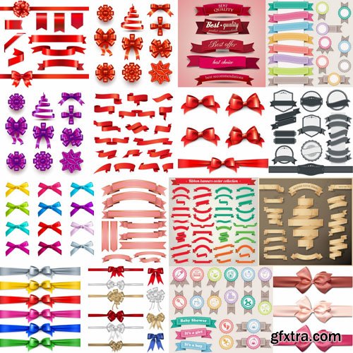 Ribbons And Bow-Knot - 25 Vector