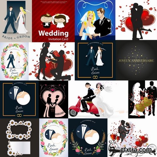 Collection of different wedding invitation cards #6-25 Eps