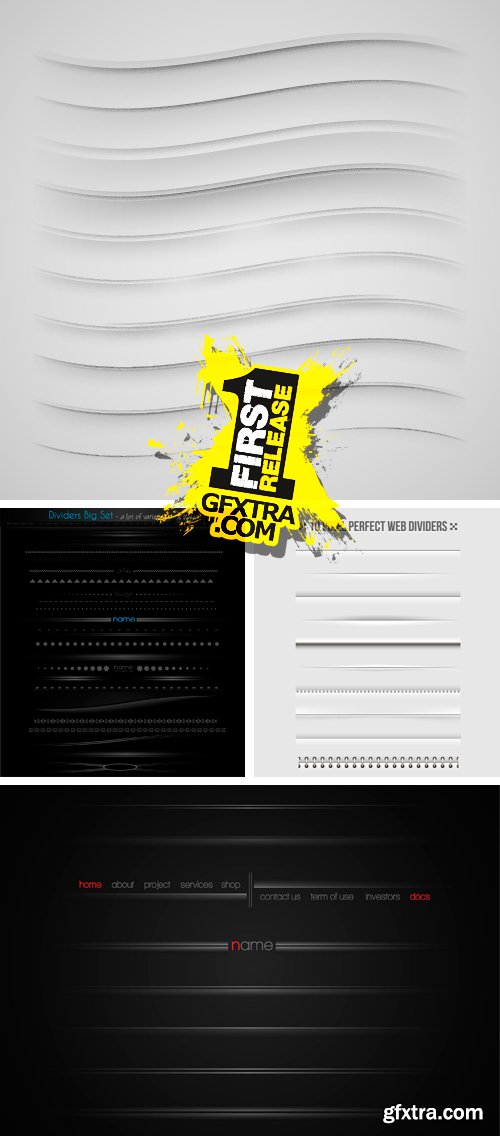 Amazing SS - Web Dividers &amp; Shadow Elements, 25xEPS