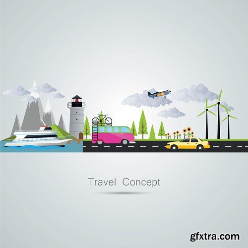 Tourism and Travel - Flat Collection, 25xEPS