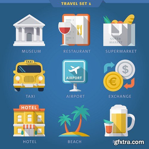 Tourism and Travel - Flat Collection, 25xEPS