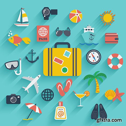 Tourism and Travel - Flat Collection, 25xEPS