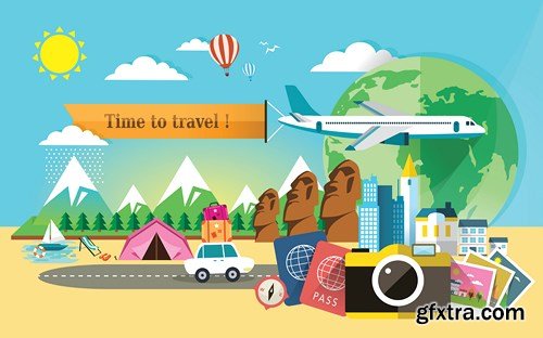 Tourism and Travel - Flat Collection, 25xEPS