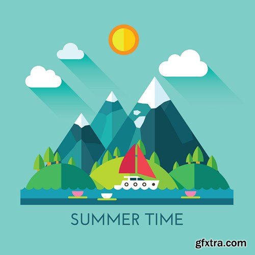 Tourism and Travel - Flat Collection, 25xEPS