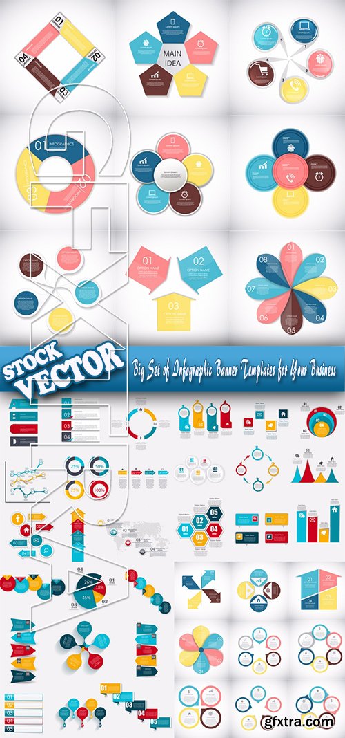 Stock Vector - Big Set of Infographic Banner Templates for Your Business