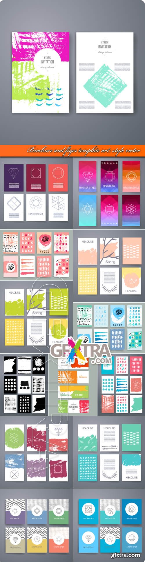 Brochure and flyer template art style vector