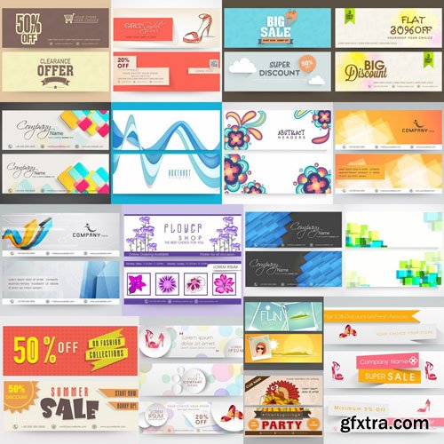 Abstract Banners Collection #16 - 25 Vectors Abstract Banners Collection #16 - 25 Vectors