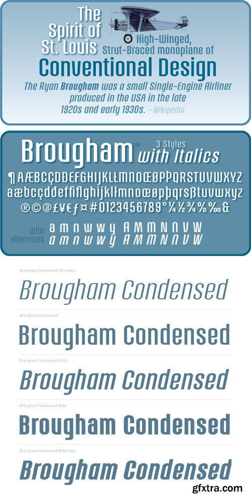Brougham - Cool Typeface for Magazines &amp; Posters 6xOTF $225