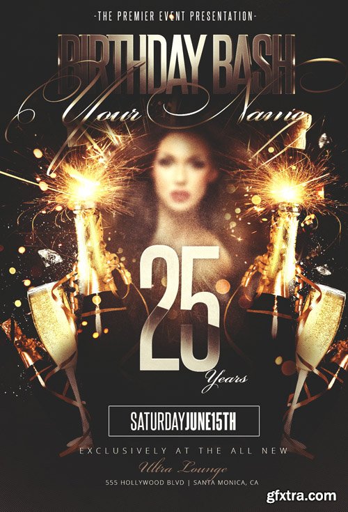 Birthday Bash Party PSD Flyer Template Birthday Bash Party PSD Flyer Template