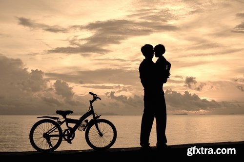 Collection dad walking with baby sunset beach bike trip 25 HQ Jpeg