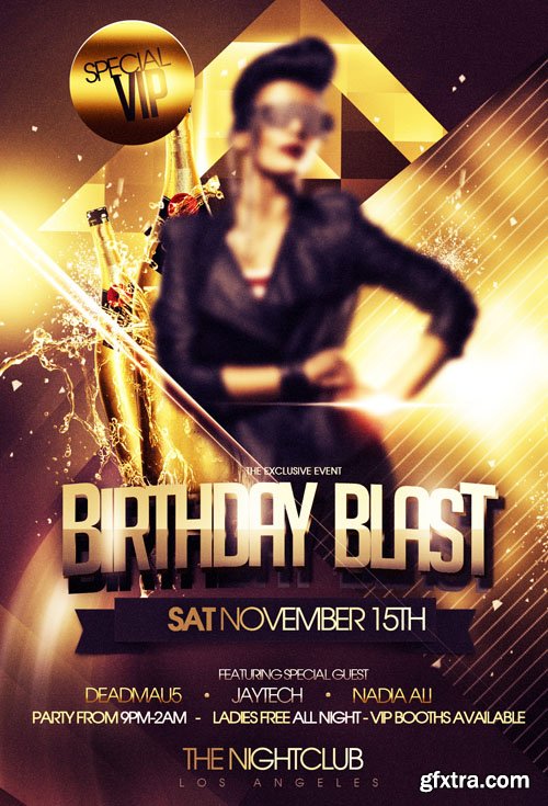 Birthday Blast PSD Flyer Template Birthday Blast PSD Flyer Template