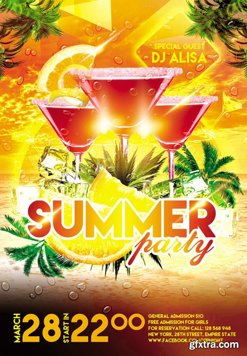 Summer Party 3 Flyer Template Facebook Cover Summer Party 3 Flyer Template Facebook Cover