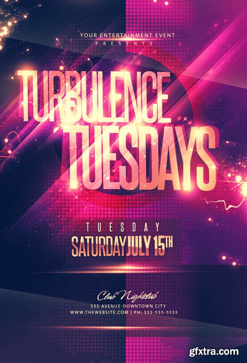 Turbulence Tuesdays House Party Flyer Template Turbulence Tuesdays House Party Flyer Template