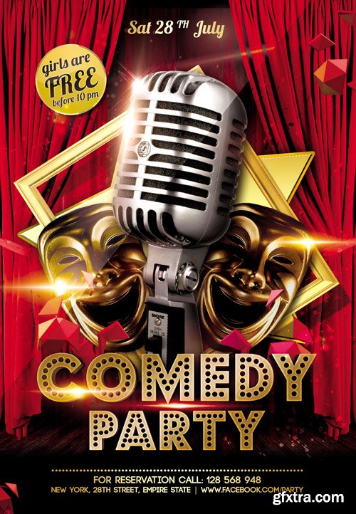 Comedy Party Flyer Template FB Cover Comedy Party Flyer Template FB Cover