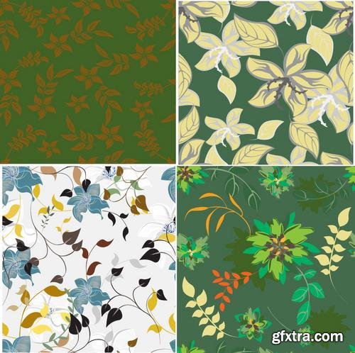 Stock Vector - Seamless Floral Patterns Set, 25EPS