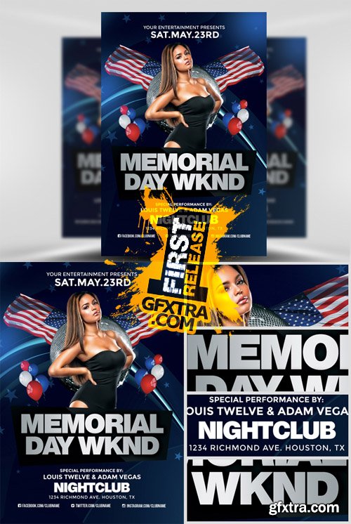 Memorial Day Weekend Flyer Template 2