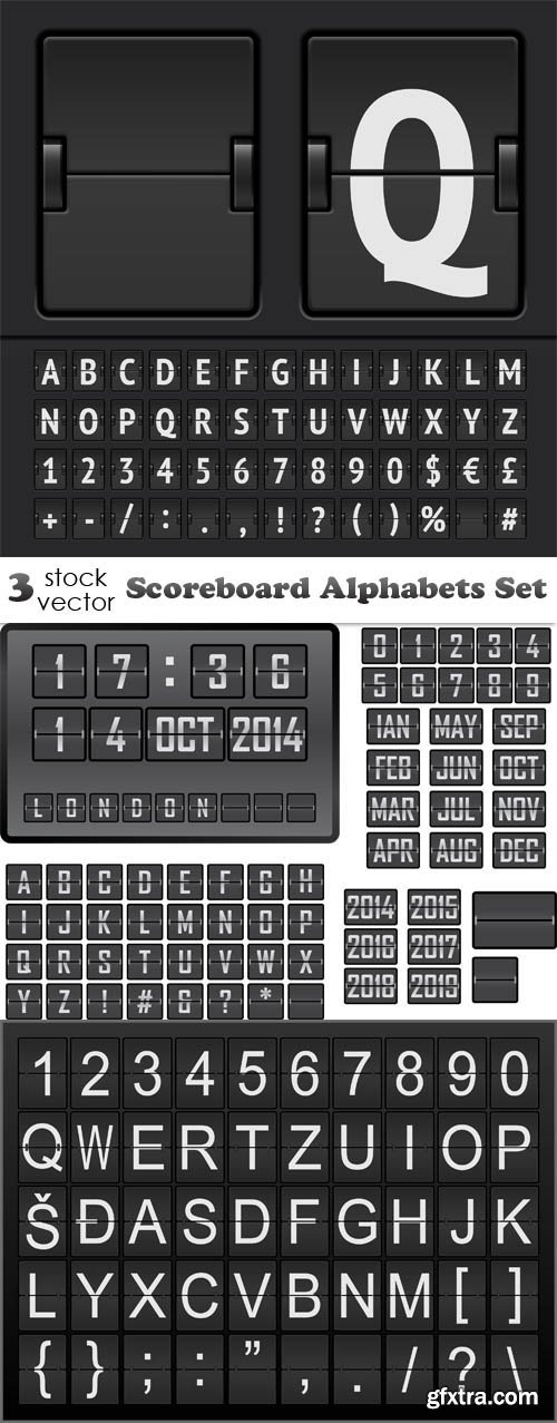 Vectors - Scoreboard Alphabets Set