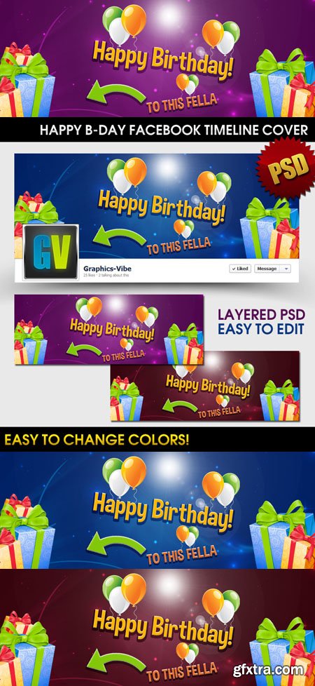 Happy Birthday Facebook Timeline Cover PSD