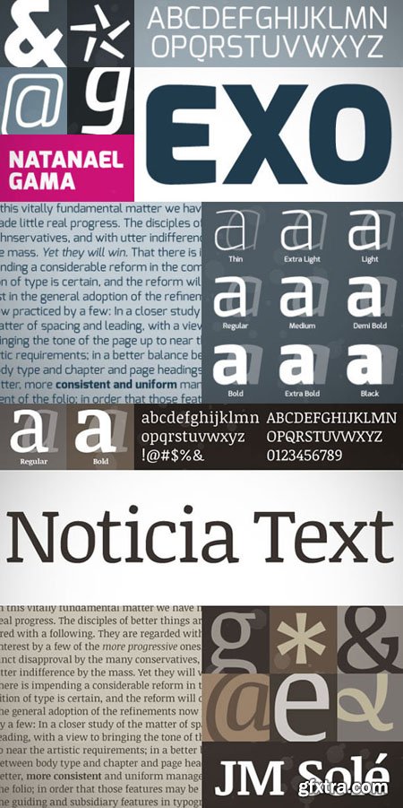 Exquisite Font Set - Exo & Noticia Text 22xOTF Exquisite Font Set - Exo & Noticia Text 22xOTF