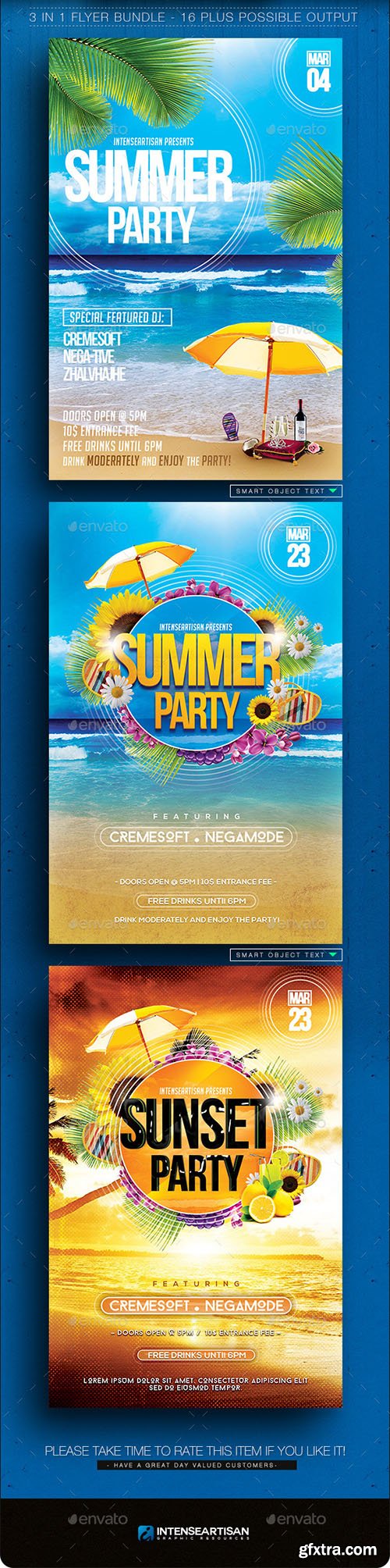GraphicRiver Summer Flyer Bundle V.1 10903746