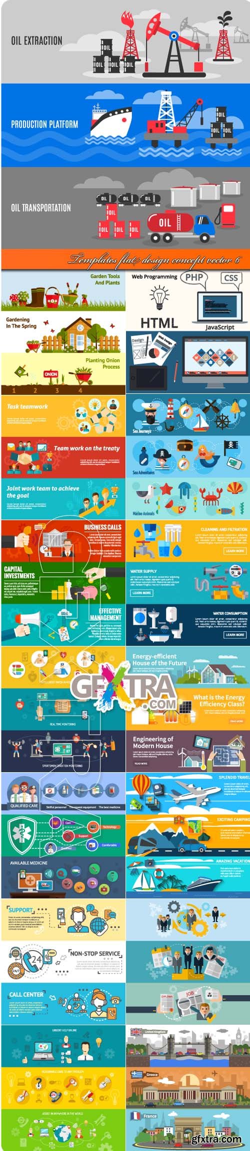 Templates flat design concept vector set 6